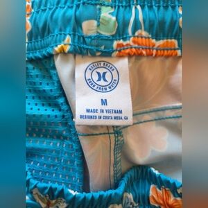 NWT! Hurley Men's Blue and Orange Tropical Floral Shorts